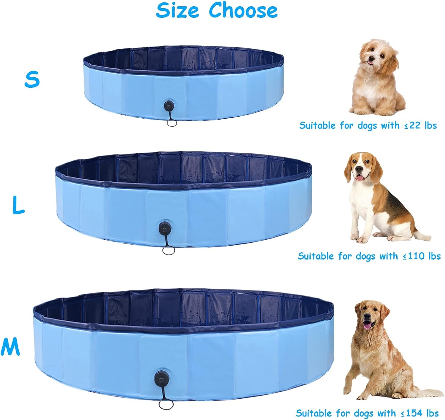 Dog Swimming Pool,  48" Pet Pools for Dogs, Slip-Resistant Kiddie Pool, Foldable PVC Dog Pet Swimming Pool for Kid Baby Pet with Pet Gloves