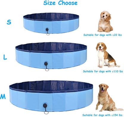 Dog Swimming Pool,  48" Pet Pools for Dogs, Slip-Resistant Kiddie Pool, Foldable PVC Dog Pet Swimming Pool for Kid Baby Pet with Pet Gloves
