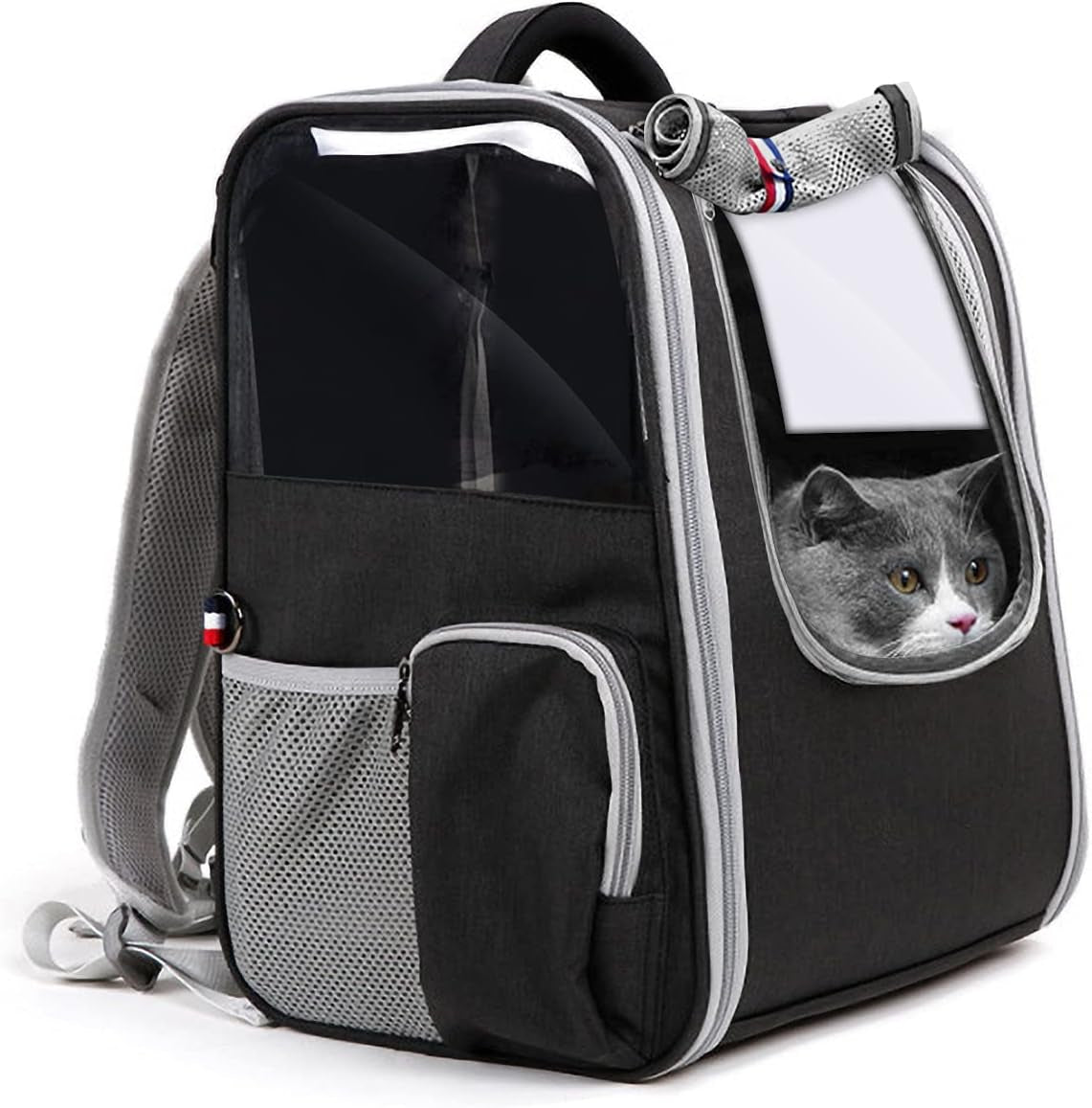 Pet Carrier Backpack Expandable Collapsible Dog Backpack Carrier for Small Dogs Cats, Breathable Pet Backpack Bag for Travel (11Black)