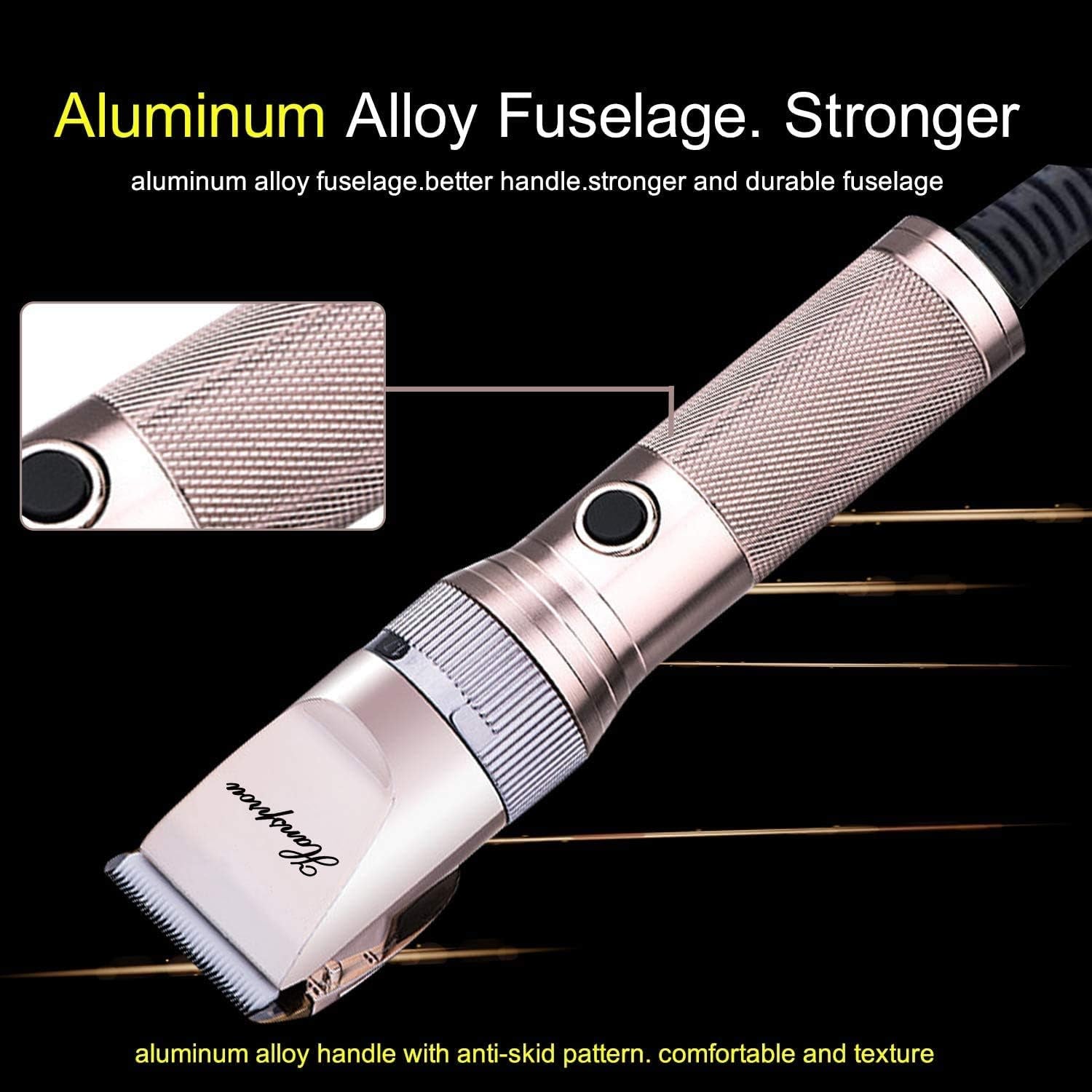 Dog Clippers for Grooming, 12V Dog Hair Clipper, Professional Heavy Duty Pet Grooming Clipper Corded Pet Hair Trimmer for Thick Coats with Guard Combs Brush for Dogs Cats