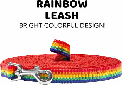 - Long Dog Leash - Dog Training Leash - Recall & Obedience Dog Training Tools - Nylon - 30 Ft - Rainbow Dog Leash