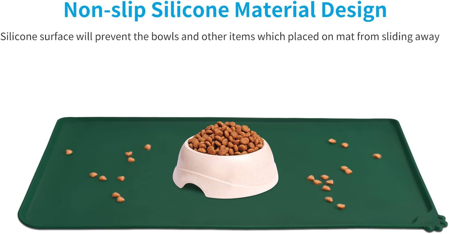 Silicone Waterproof Pet Feeding Mats,Anti Slip Bowl Pad,Dog Mat for Food and Water