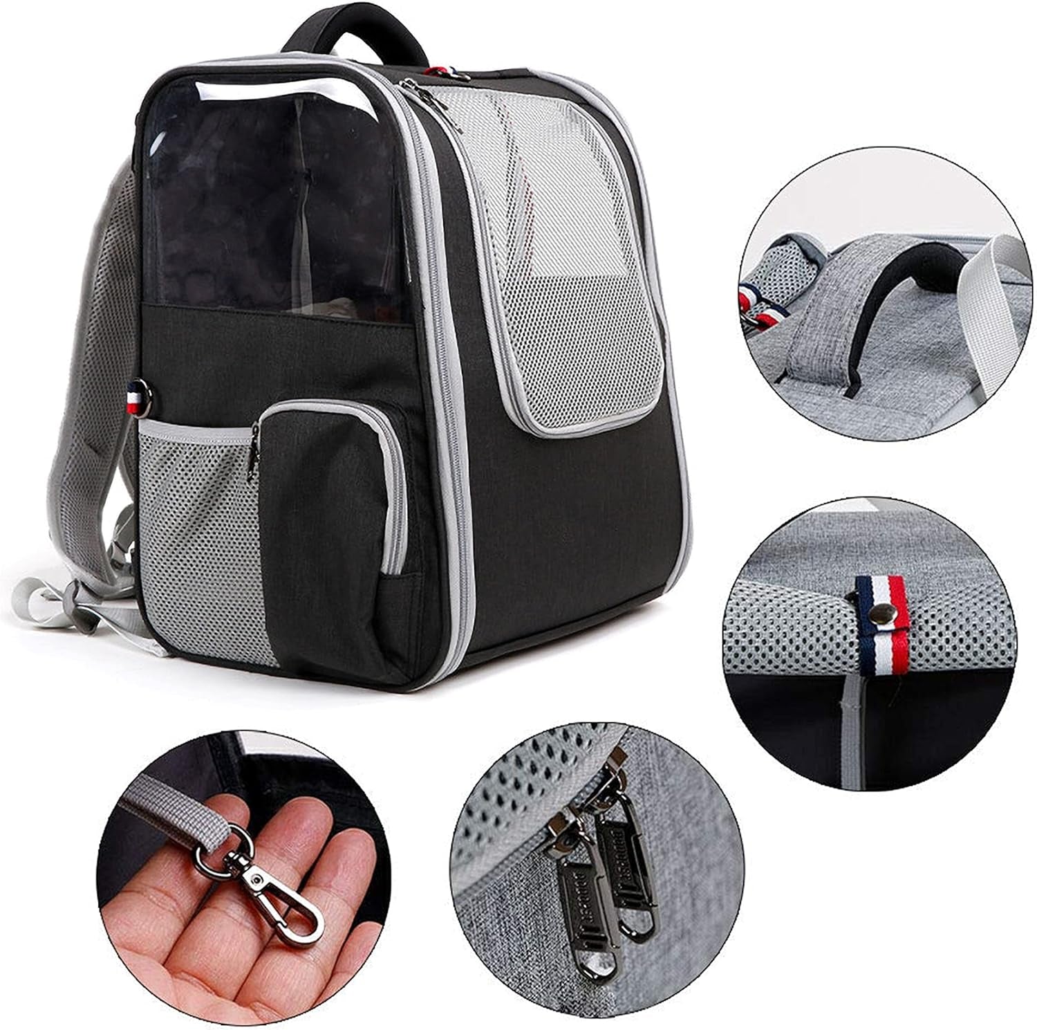 Pet Carrier Backpack Expandable Collapsible Dog Backpack Carrier for Small Dogs Cats, Breathable Pet Backpack Bag for Travel (11Black)