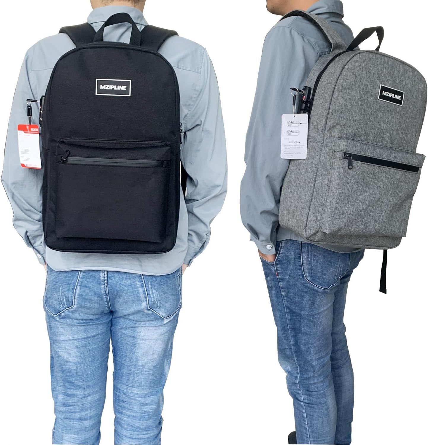 Backpack Bag with TSA Lock & Key-Smell Proof-Water Resistant Laptop Daypack Bag for Men & Women Travel (Grey-1)