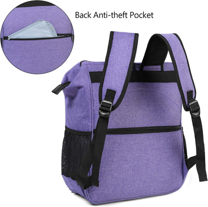 Dog Travel Backpack Pet Supplies Tote Bag Weekend Dog Backpack, Airline Approved Tote Organizer for Dogs and Cats with Multi-Function Pockets, Purple