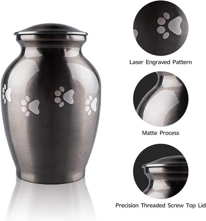 PCS Pet Memorial Cremation Urns for Dogs and Cats Ashes, Dog Keepsake Urns for Ashes with Paw Prints-Large