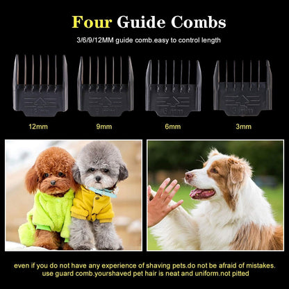 Dog Clippers for Grooming, 12V Dog Hair Clipper, Professional Heavy Duty Pet Grooming Clipper Corded Pet Hair Trimmer for Thick Coats with Guard Combs Brush for Dogs Cats