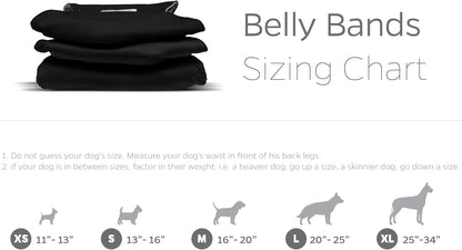 ® Washable Belly Bands for Male Dogs (3Pack) + Extendrs® of Durable Dog Diapers Male, Premium Male Dog Diapers & Dog Wraps (Large, Black)
