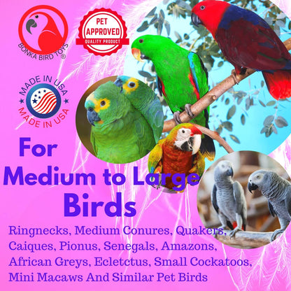 Clacker  Colorful Durable Stainless Steel Pullable Parrot Macaw African Grey Cockatoo (Single Clacker, White)