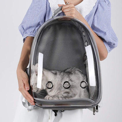 Pet Carrier, Cat/Dog Bubble Backpack, Pet Travel Bag, Small Space Pet Capsule,Airline-Approved Ventilate Transparent Capsule Backpack for Travel and Outdoor Use (Grey)