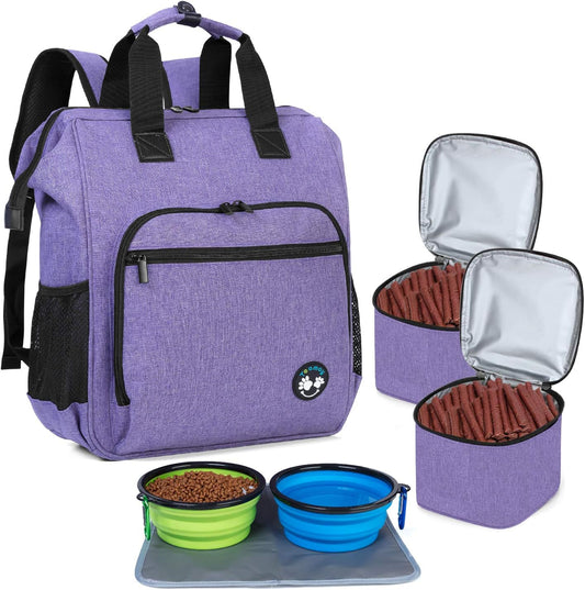 Dog Travel Backpack Pet Supplies Tote Bag Weekend Dog Backpack, Airline Approved Tote Organizer for Dogs and Cats with Multi-Function Pockets, Purple