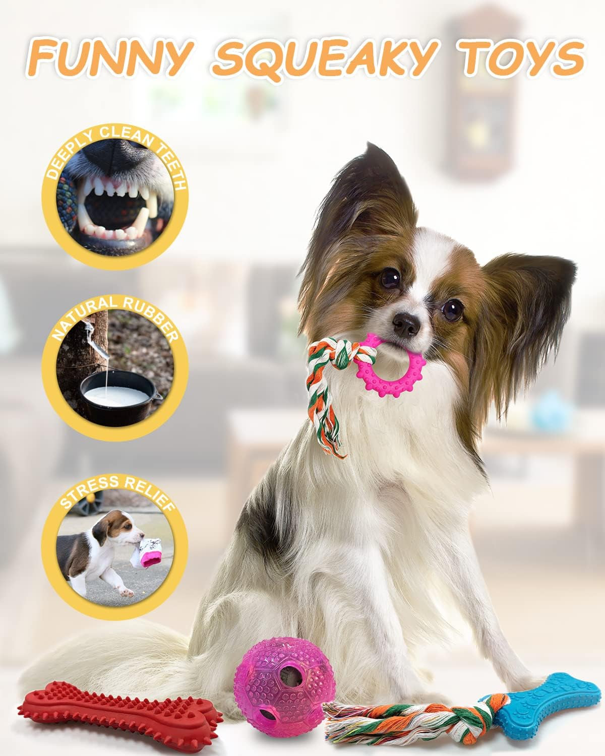 Dog Toys- Dog Chew Toys for Puppy, 10 Pack Nearly Indestructible Dog Toys for Aggressive Chewers Puppy Chew Toys, Puppies Teething Cotton Rope Toys for Boredom Interactive Tug of War