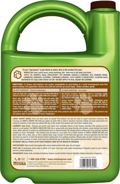 Bio Active Stain & Odor Remover for Pet & Carpet- Pet & People Safe (1 Gal), Milky White, 128 Fl Oz (Pack of 1)