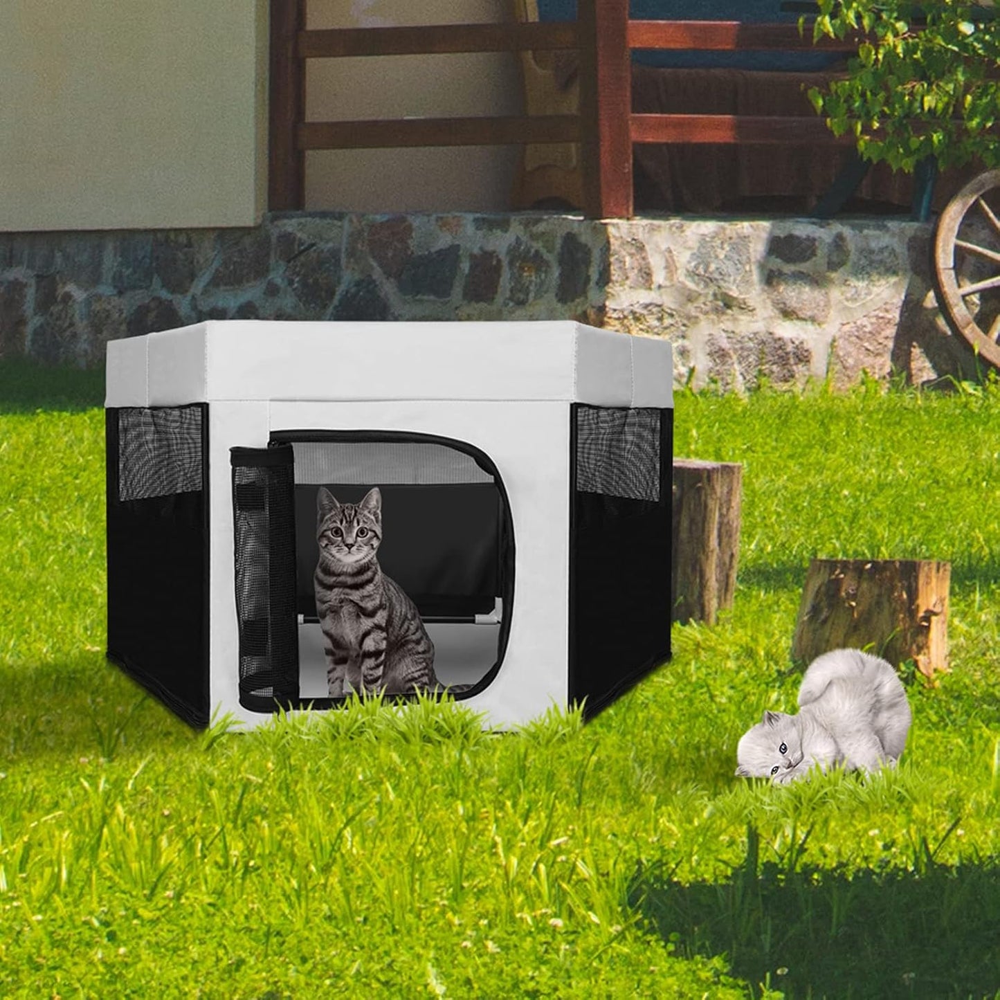 Portable Pet Playpen, Cat Delivery Room Playpen Travel, Dog Kennel Pet Tent Playpen for Large Medium Dogs/Cats/Rabbits/Hamster, Medium