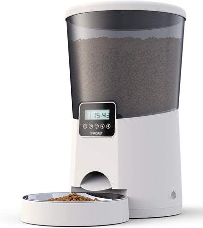 Automatic Cat Feeder,236Oz/7L Dog Feeder Pet Food Dispenser with Programmable Timer,Portion Control 1-4 Meals per Day,Voice Recorder & Dual Power Supply for Cats Dogs (7L)