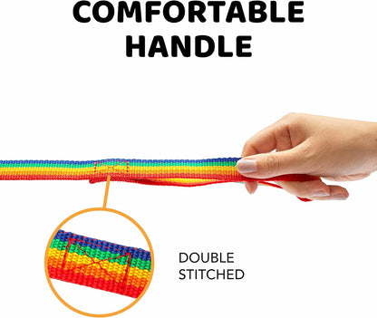 - Long Dog Leash - Dog Training Leash - Recall & Obedience Dog Training Tools - Nylon - 30 Ft - Rainbow Dog Leash