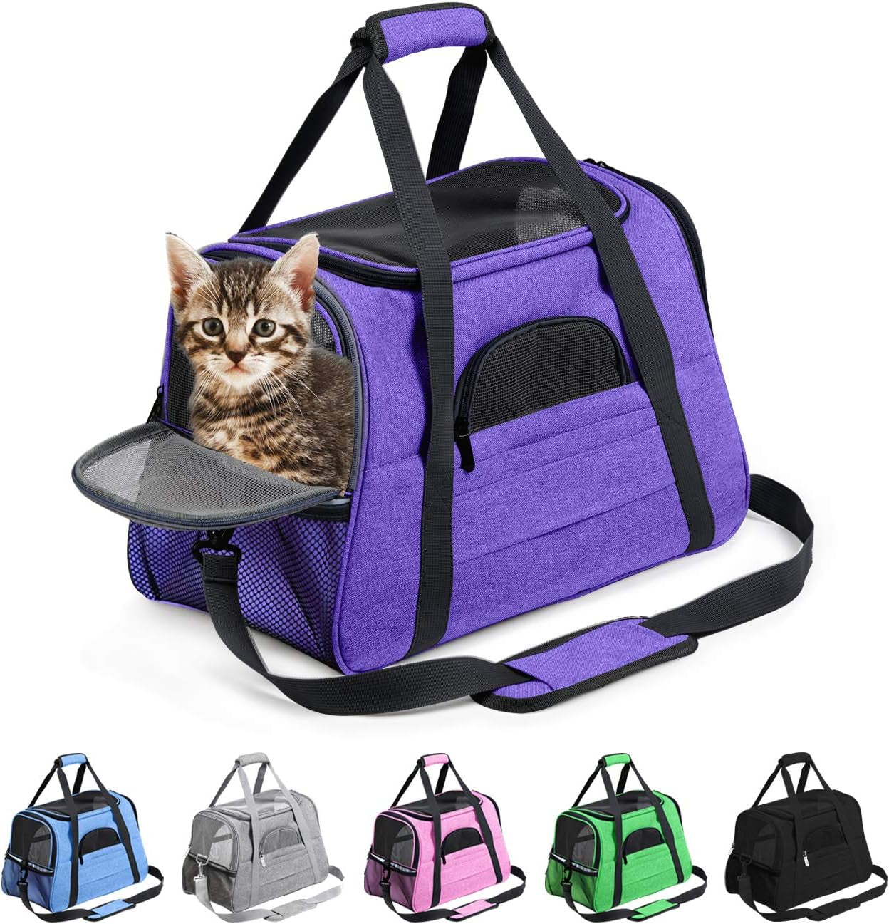 Cat Carrier Dog Carrier for Medium Dogs Dog Travel Crate Soft Slided Collapsible Pet Travel Carrier, Large (20.5" W X 13.5" H X 10" D)