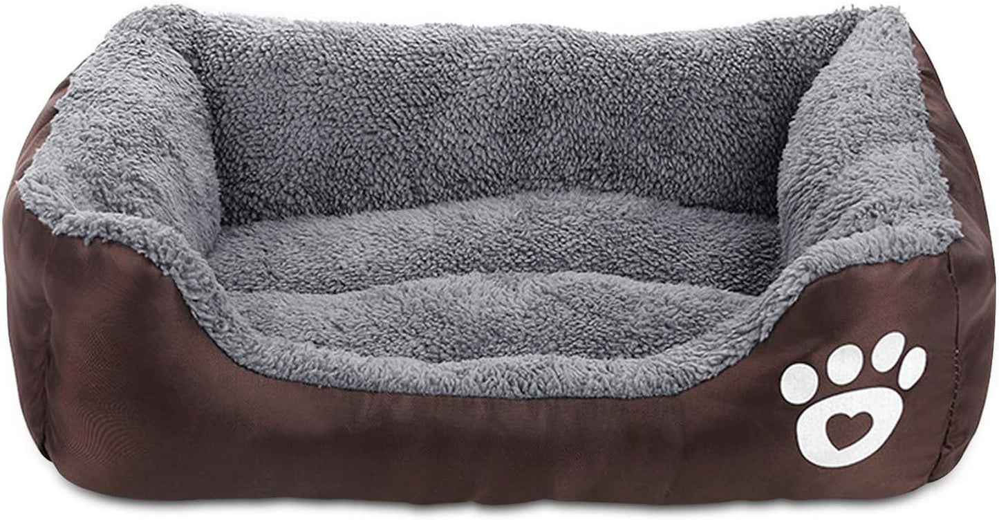 Dog Bed, Super Soft Pet Sofa Cats Bed, Non Slip Bottom Pet Lounger,Self Warming and Breathable Pet Bed Premium Bedding (S)-Coffee