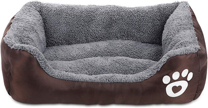 Dog Bed, Super Soft Pet Sofa Cats Bed, Non Slip Bottom Pet Lounger,Self Warming and Breathable Pet Bed Premium Bedding (S)-Coffee