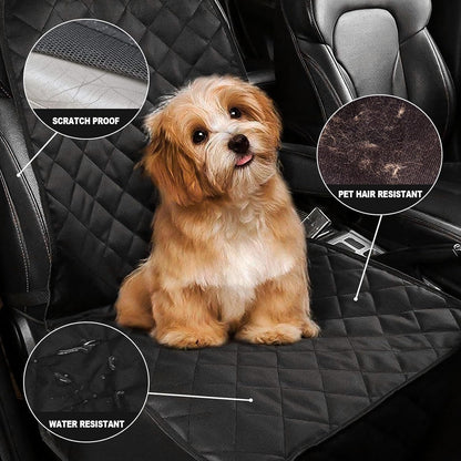 Thick Front Dog Car Seat Cover for Car SUV Waterproof Nonslip Pet Seat Covers for Jeep Dogs Cats, 2 Front Seats with Side Flaps, Black (2 Pack)