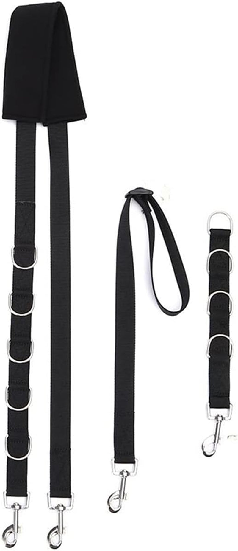 Durable Adjustable Dog Grooming Belly Strap D-Rings Bathing Band Pet Traction Belt Dog Collar Dog Harness Pet Supplies Outdoor (Color : Black, Size : Medium)