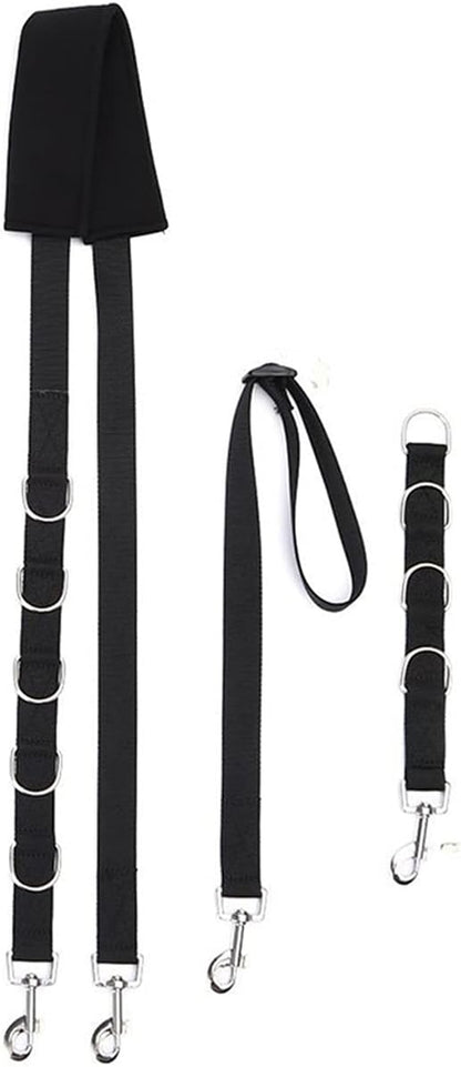 Durable Adjustable Dog Grooming Belly Strap D-Rings Bathing Band Pet Traction Belt Dog Collar Dog Harness Pet Supplies Outdoor (Color : Black, Size : Medium)