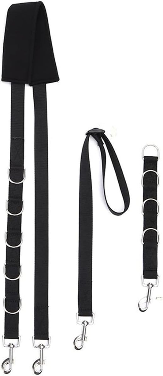 Durable Adjustable Dog Grooming Belly Strap D-Rings Bathing Band Pet Traction Belt Dog Collar Dog Harness Pet Supplies Outdoor (Color : Black, Size : Medium)