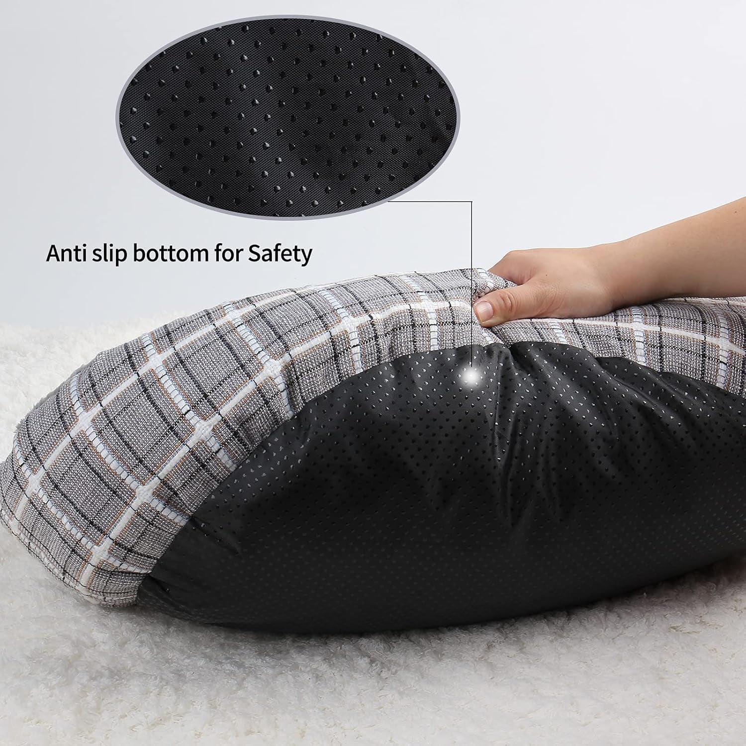 Cat Bed, Washable round Cat House for Indoor Cats, Calming Dog Bed, 20 Inch Donut Dog Bed for Small/Medium/Large Dogs, Anti-Slip & Water-Resistant Bottom…