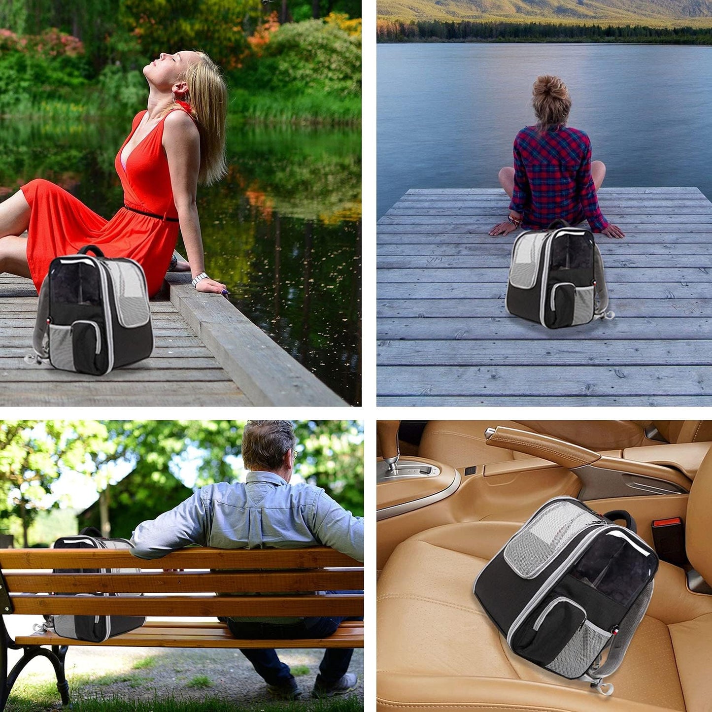 Pet Carrier Backpack Expandable Collapsible Dog Backpack Carrier for Small Dogs Cats, Breathable Pet Backpack Bag for Travel (11Black)