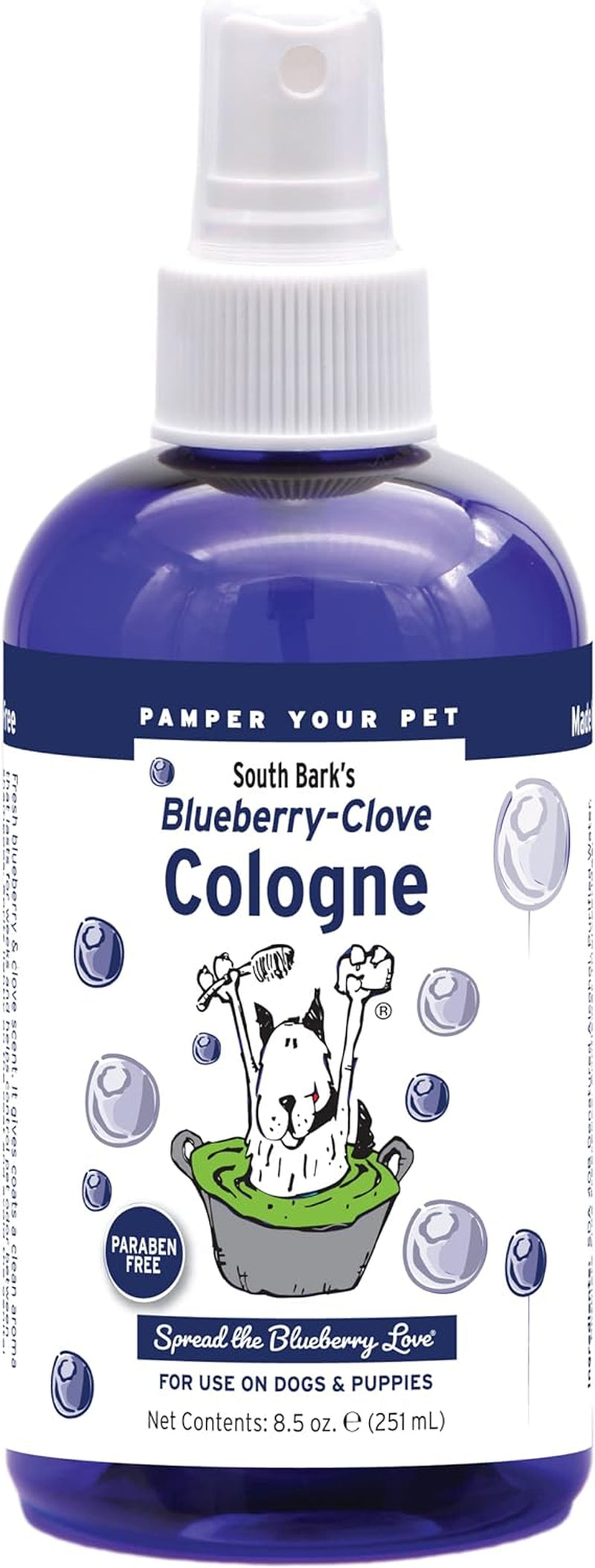 South Bark'S Blueberry Clove Dog Cologne 8.5 Oz | Dog Perfume Long Lasting | Deodorizing Spray