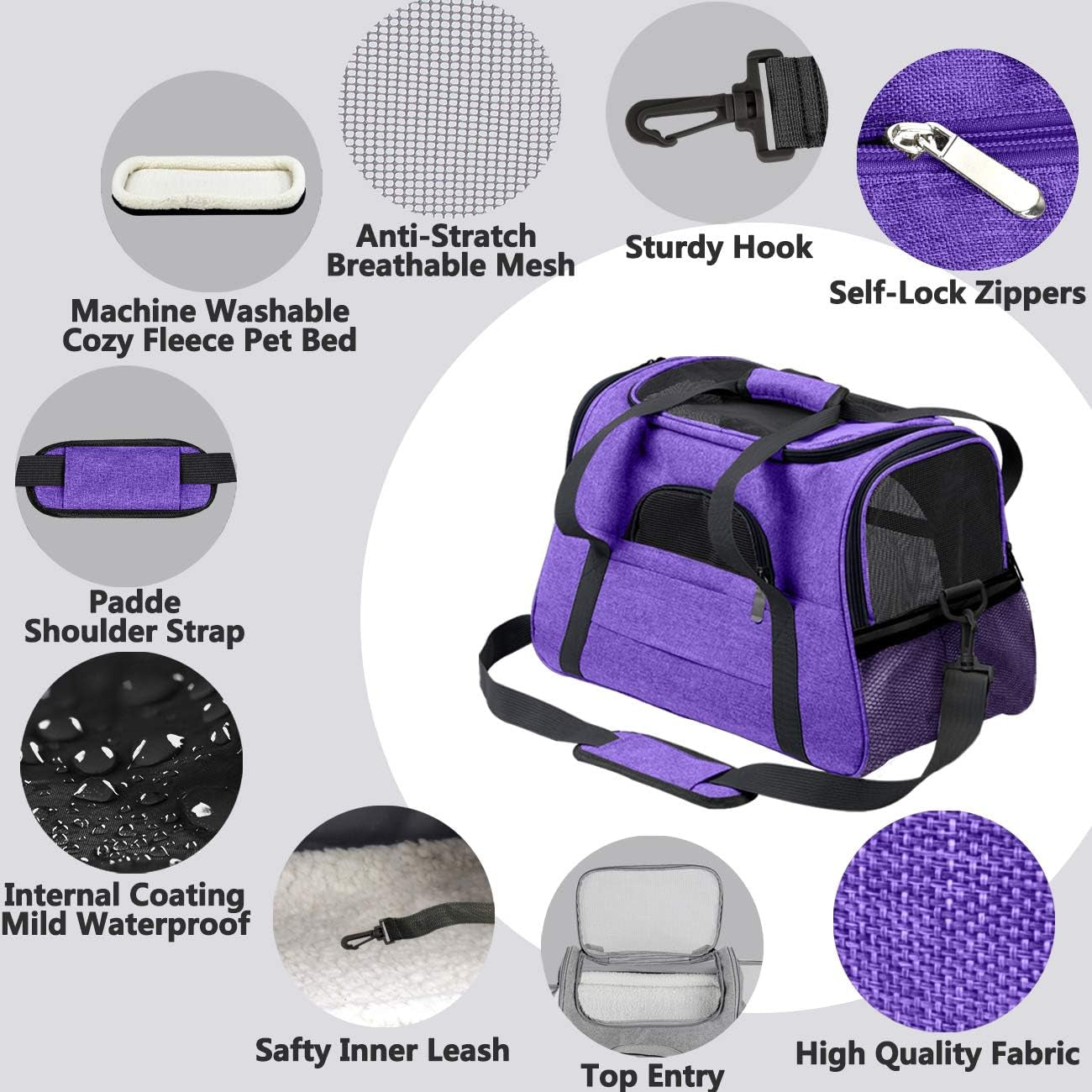 Cat Carrier Dog Carrier for Medium Dogs Dog Travel Crate Soft Slided Collapsible Pet Travel Carrier, Large (20.5" W X 13.5" H X 10" D)