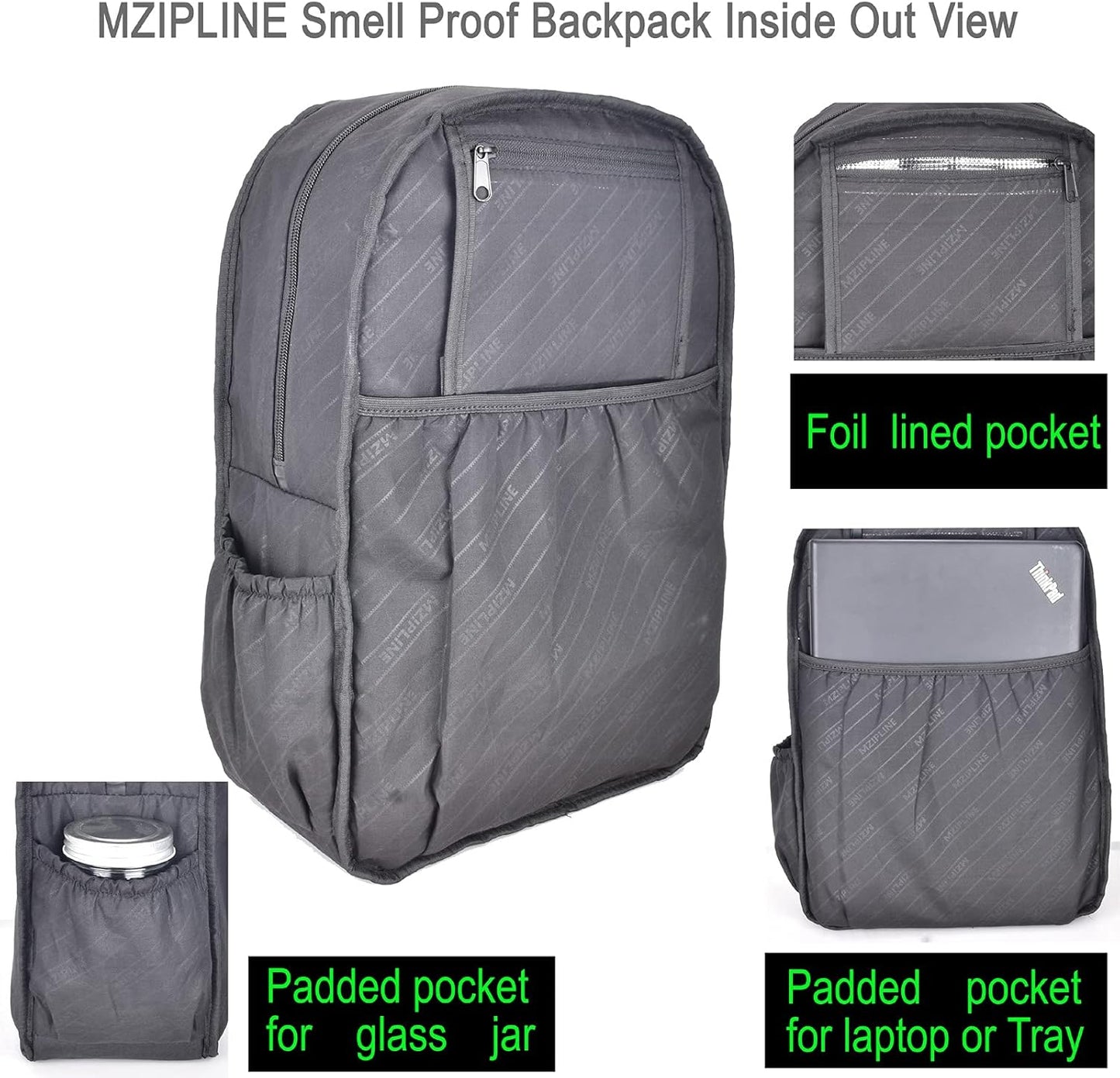 Backpack Bag with TSA Lock & Key-Smell Proof-Water Resistant Laptop Daypack Bag for Men & Women Travel (Grey-1)