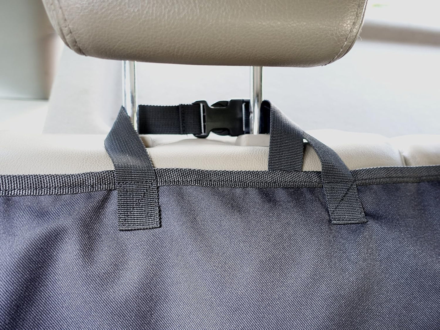 New Version Deluxe Waterproof Pet Seat Cover with Bonus Pet Car Seat Belt for Cars and SUV -Nonslip, Quilted, Extra Side Flaps, Machine Washable Pet Hammock Car Seat Cover