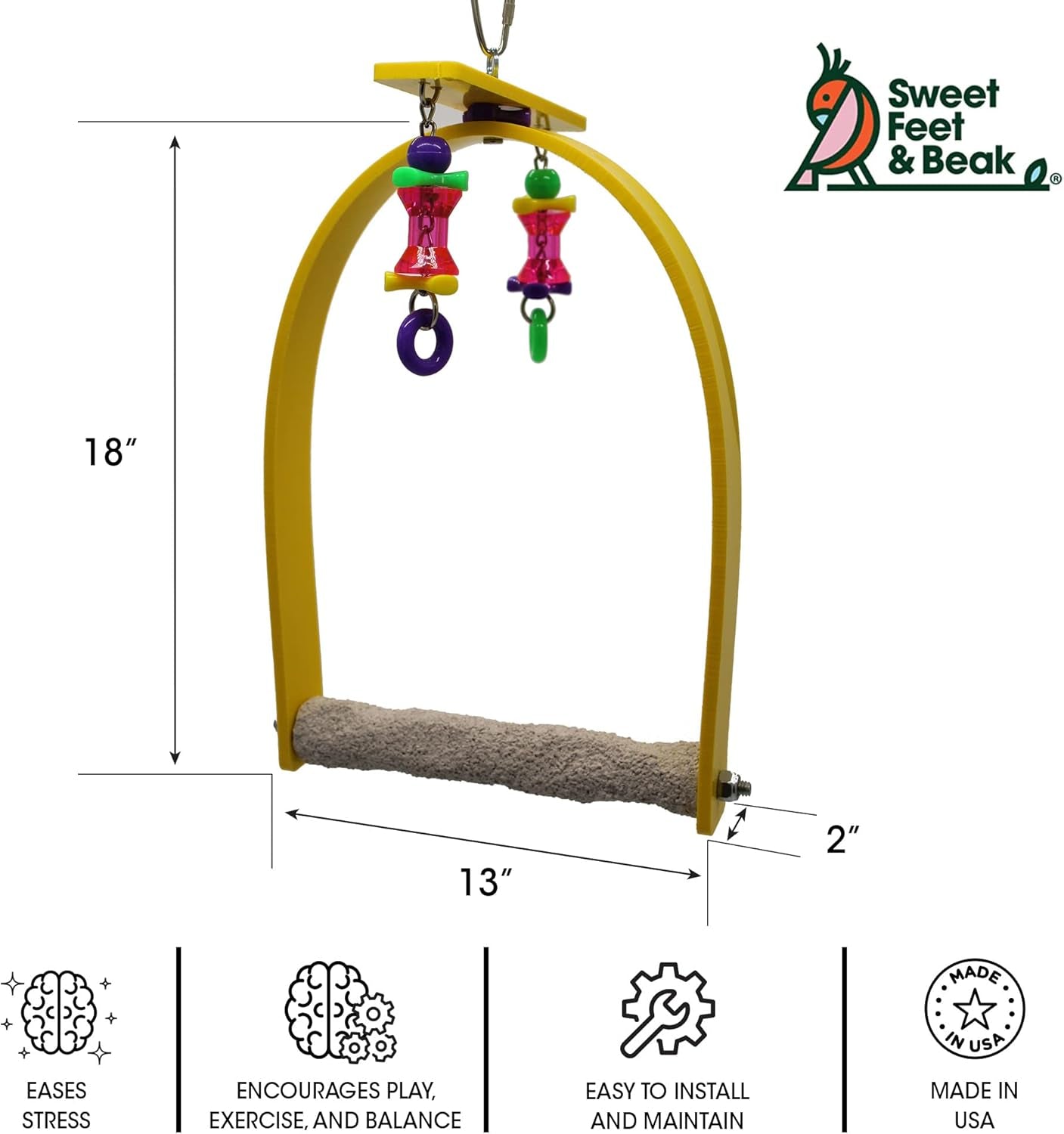 Small Whirly Bird - Perfect Cage Toy Stimulates Visual and Physical Activity - Safe, Non-Toxic, Cage Accessories for Large Birds