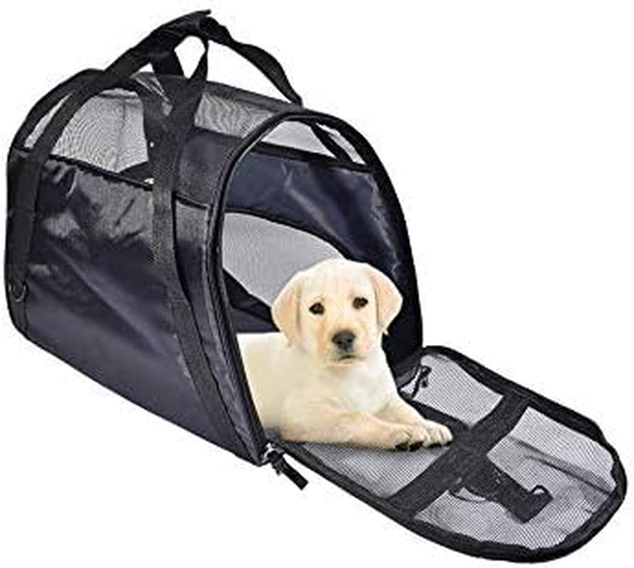 Large Pet Travel Carriers 20.9X10.2X12.6 22Lb(10Kg) Soft Sided Portable Bags Dogs Cats Airline Approved Dog Carrier,Black,Upgraded Version