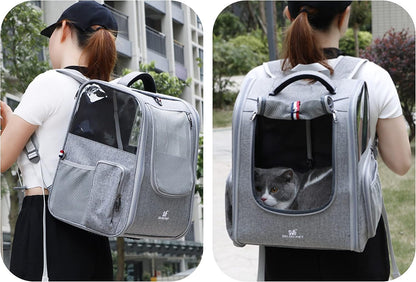 Pet Carrier Backpack Expandable Collapsible Dog Backpack Carrier for Small Dogs Cats, Breathable Pet Backpack Bag for Travel (11Black)