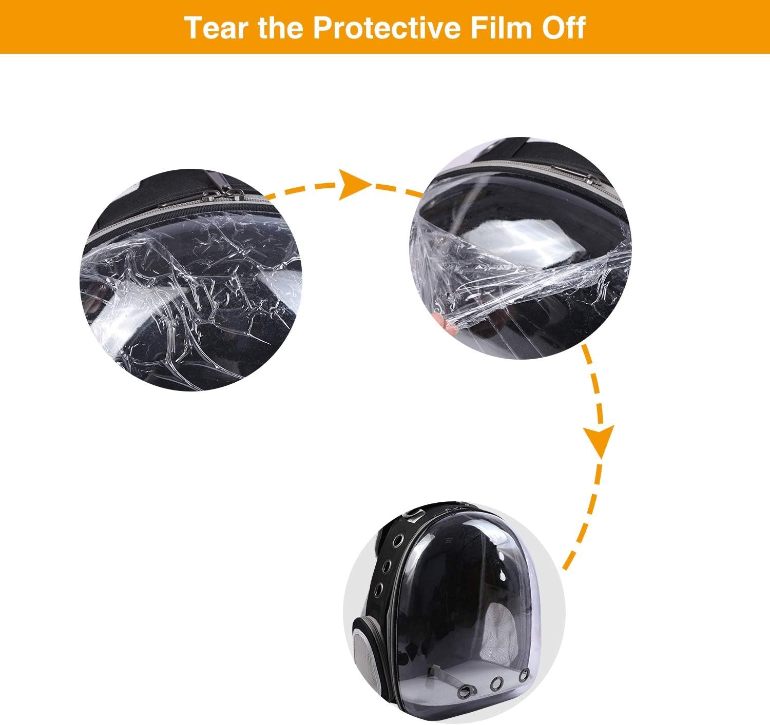 Cat Backpack Carrier Bubble Bag,Small Dog Backpack Carrier for Puppies or Rabbit,Space Capsule Pet Carrier Backpacks Airline Approved for Travel Outdoor Use,Black