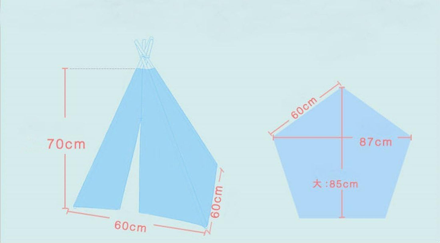 Pet Tent Dog & Cat Bed,  Portable and Removable Dog Teepee and Cat Play House Blue Stripe Style (Without Cushion)