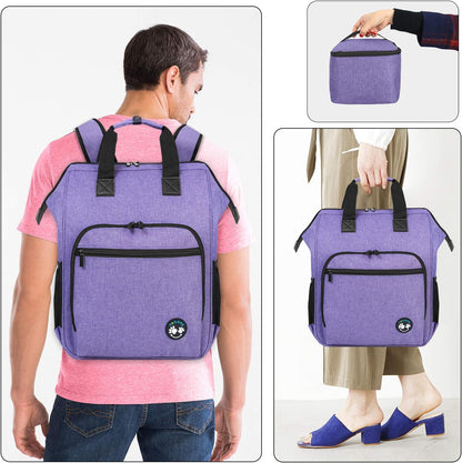 Dog Travel Backpack Pet Supplies Tote Bag Weekend Dog Backpack, Airline Approved Tote Organizer for Dogs and Cats with Multi-Function Pockets, Purple