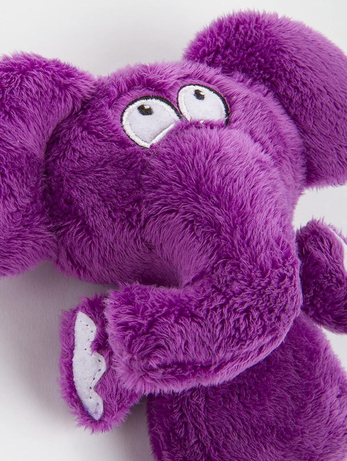 ! Flattie Elephant Silent Squeak Plush Dog Toy W/ Chew Guard Technology - Purple, Mini