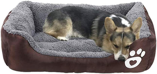 Dog Bed, Super Soft Pet Sofa Cats Bed, Non Slip Bottom Pet Lounger,Self Warming and Breathable Pet Bed Premium Bedding (M)-Coffee