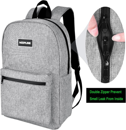 Backpack Bag with TSA Lock & Key-Smell Proof-Water Resistant Laptop Daypack Bag for Men & Women Travel (Grey-1)