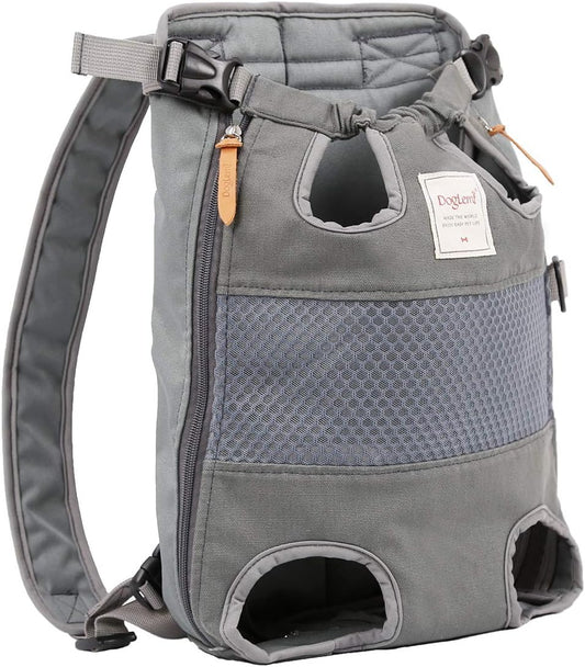 Dog Carrier Backpack - Legs Out Front - Facing Pet Carrier Backpack for Small Medium Large Dogs, Airline Approved Handsa - Canvas Mesh Free Cat Travel Bag for Walking Hiking Bike and Motorcycle
