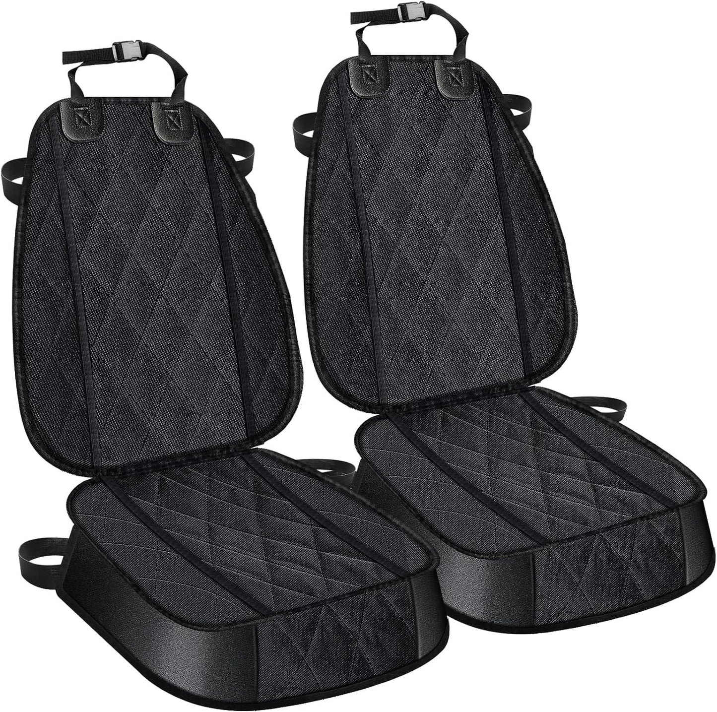 Thick Front Dog Car Seat Cover for Car SUV Waterproof Nonslip Pet Seat Covers for Jeep Dogs Cats, 2 Front Seats with Side Flaps, Black (2 Pack)