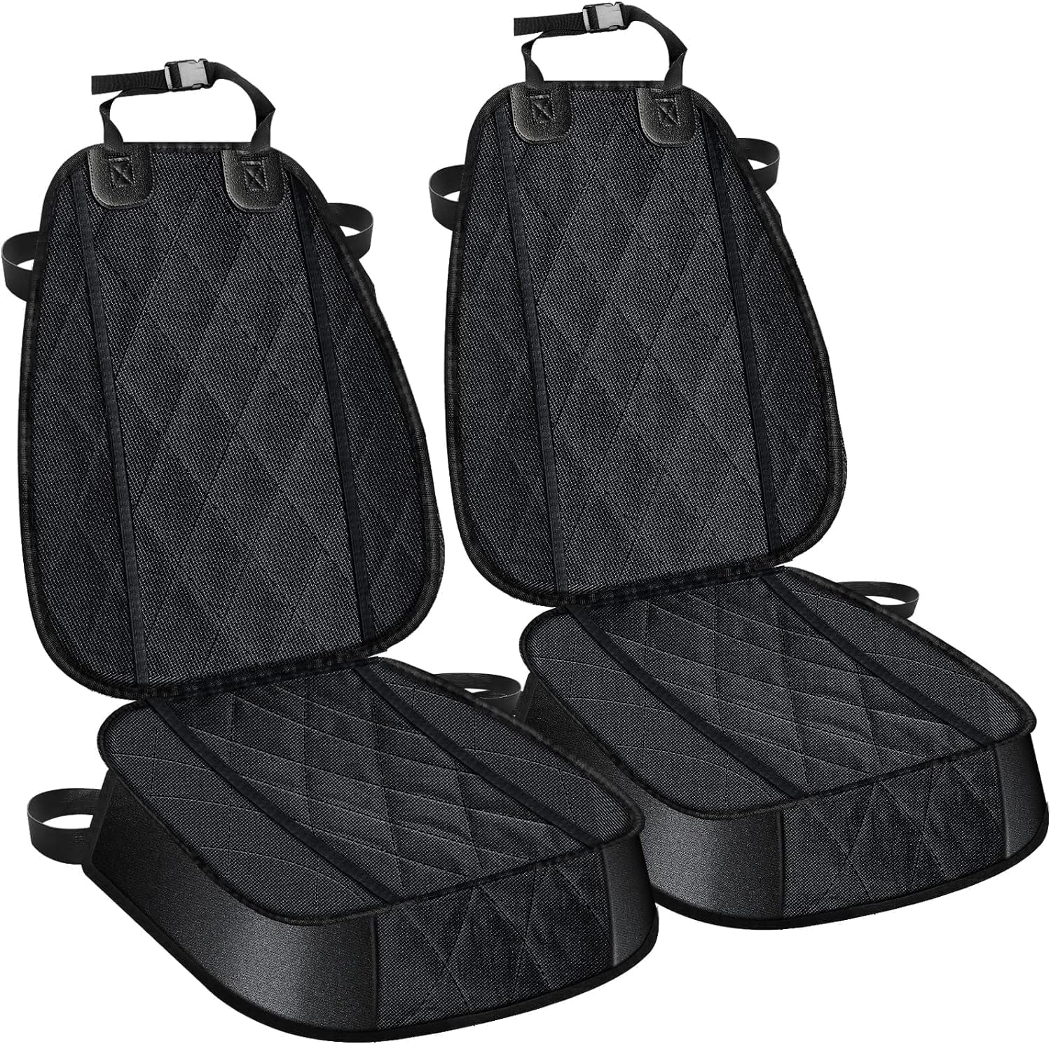Thick Front Dog Car Seat Cover for Car SUV Waterproof Nonslip Pet Seat Covers for Jeep Dogs Cats, 2 Front Seats with Side Flaps, Black (2 Pack)