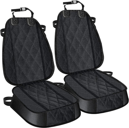 Thick Front Dog Car Seat Cover for Car SUV Waterproof Nonslip Pet Seat Covers for Jeep Dogs Cats, 2 Front Seats with Side Flaps, Black (2 Pack)