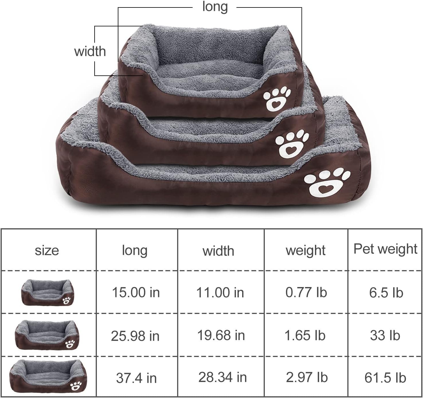 Dog Bed, Super Soft Pet Sofa Cats Bed, Non Slip Bottom Pet Lounger,Self Warming and Breathable Pet Bed Premium Bedding (S)-Coffee