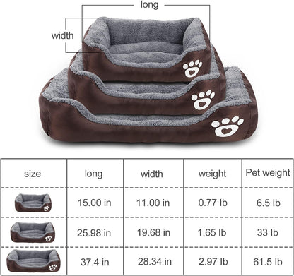 Dog Bed, Super Soft Pet Sofa Cats Bed, Non Slip Bottom Pet Lounger,Self Warming and Breathable Pet Bed Premium Bedding (S)-Coffee