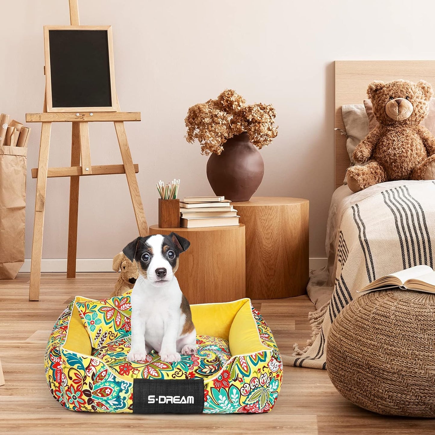 Cat and Dog Pet Bed Removable and Washable Pet Bed Creative Pet Mattress Pet Sofa Soft Thick Breathable Dog Sofa Bed Suitable for Large, Medium and Small Dogs Rectangular Sofa Pet Bed (Small)