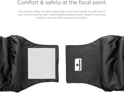 ® Washable Belly Bands for Male Dogs (3Pack) + Extendrs® of Durable Dog Diapers Male, Premium Male Dog Diapers & Dog Wraps (Large, Black)